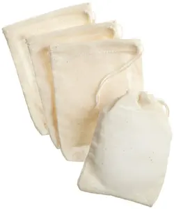 Bolsa de tela vacía de algodón orgánico para uso múltiple, tejido de muselina, malla, filtro de té y café, con cordón de algodón