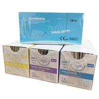 Fils de suture chirurgicaux médicaux jetables, absorbables, stériles, en soie, acide USP avec aiguille, PGA, Monocryl, Vicryl
