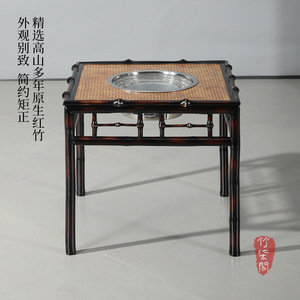 Bamboo Square Tea <b>Table</b> <b>With</b> Ceramic Stove For Home Tea Ceremony 2 Seater - Product Image 5