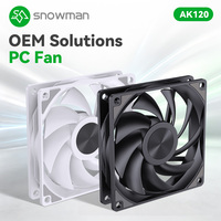 Ventiladores de Plástico para Caja de Ordenador SNOWMAN AK120, 120mm, Silenciosos, PWM, 5V, 4 Pines, Rodamiento Fluido, 45CFM, en Caja, Gran Venta