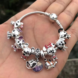 Vendita Calda: Ciondoli <span class=keywords><strong>Disney</strong></span> in Argento 925 con Zirconi, Simpatici Personaggi Dumbo, Mickey, Piglet, Perline per Gioielli Fai-da-Te, Regali per Donne e Ragazze - Product Image 3