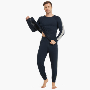 Conjunto de Ropa de Dormir Personalizada para Hombre, Pijama de Manga Larga de Bambú y Algodón, Ropa Masculina - Product Image 4