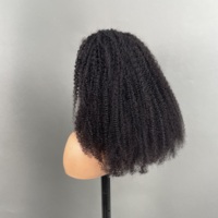 Perruque Lace Front 360 Highlight Afro Kinky Curly Brésilienne Vierge 18 Pouces Pré-Pluckée avec Baby Hair Densité 280% Couleur Naturelle