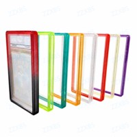 Protection de carte PSA pour présentoir de bureau, plaque arrière en acrylique transparent, pare-chocs en TPU dégradé, 41 couleurs
