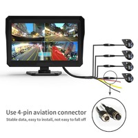 Système de caméra de recul BSD 4 canaux 10 pouces avec écran tactile TFT, enregistreur DVR, télécommande et écran partagé