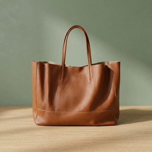 Bolso de Mano de Cuero Genuino de Vaca, Búfalo y Cordero de la Mejor Calidad, para Uso Diario, Impermeable, con Cierre de Cremallera, a la Moda, 1L, Dos Compartimentos, BS International - Product Image 3