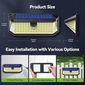 ALECTER 4200LM LED Solar Motion Sensor <b>Lights</b> IP66 Waterproof 3 Modes Ultra-<b>Bright</b> Security <b>Light</b> Road Yard Garage Garden - Product Image 4