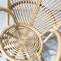 Fauteuil en rotin tressé à la main de style marocain, design créatif, dossier haut, fabrication indonésienne
