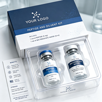 Étiquettes personnalisées pour peptides à faible MOQ et boîtes assorties, étanches et durables pour petits flacons, vente en gros pour marques de startups et usines