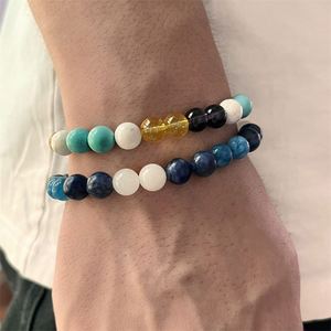 Bracelet en pierre naturelle avec perles de verre colorées, pour un voyage sûr, emballage sécurisé pour l'exportation, support audit usine - Product Image 3