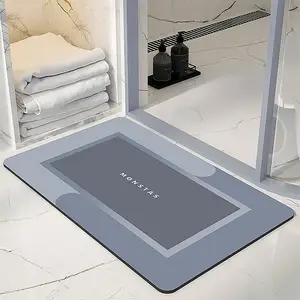 Luxe anti-dérapant diatomées absorbant rapidement séchage rapide sol diatomite tapis de salle de bain diatomées tapis de bain personnalisés