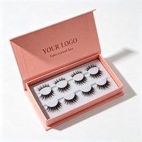Boîte en carton pour faux cils de haute qualité, impression UV blanche/dorée/argentée, fermeture magnétique, matériaux recyclés, logo personnalisé