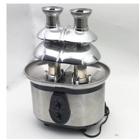 Fontaine à chocolat électrique à double tour à 3 niveaux pour fêtes, pour faire fondre le fromage, le queso, les bonbons et la fondue, et faire tremper les fraises