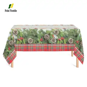 Pano de mesa para decoração, enfeite de natal europeu para decorar a mesa de festas, feliz ano novo