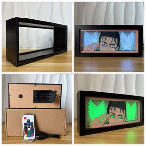 Bestseller Shopify: Lightbox con Dipinto Ispirato agli <span class=keywords><strong>Anime</strong></span>, Regalo Unico per Fan degli <span class=keywords><strong>Anime</strong></span>, Design Estetico Bianco e Nero RGB da 8 Pollici - Product Image 4