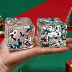 Nuevo Juguete Antiestrés de Malta Colorida en Forma de Cubo de Hielo Navideño, Bola Sensorial Transparente para Aliviar el Estrés - Product Image 2