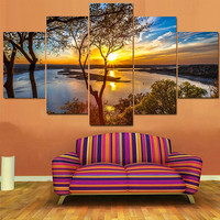 Moderne Mur Art Affiche Décoration de La Maison 5 Panneau Paysage Salon Toile Hd Imprimer Photos Modulaire Cadre Mur Art Peinture