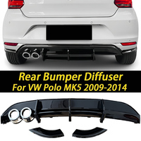 Auto-Heckstoßstangen-Lippenspoiler Diffusor Hochglanz-Schwarz PP/ABS Material für VW Polo MK5 2009-2014