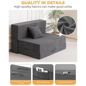 Foldable Multifunctional Sofa Recliner With Removable Cover And Foam Filling For Living Room Bedroom Use - Product Image 4