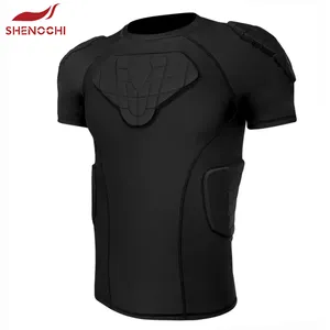 Camicia imbottita protettiva OEM Top Mens EVA <span class=keywords><strong>portiere</strong></span> camicia imbottita <span class=keywords><strong>maglia</strong></span> da <span class=keywords><strong>calcio</strong></span> imbottita a compressione nera - Product Image 1