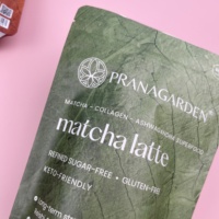 Pochettes MDOPE/PE de qualité alimentaire, sacs à fermeture éclair debout étanches à l'humidité, en plastique thermoscellé pour supplément Matcha Latte