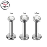 Bijou de piercing labret simple Freya pour femme, en titane G23, à filetage interne, pour hélix, daith, tragus