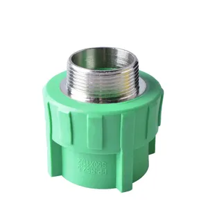 PPR Male 20*1/2 Socket Coupling Plastic Pipe Fitting Coupling Joint Fittings Green Color Brass Insert PPR Fitting
