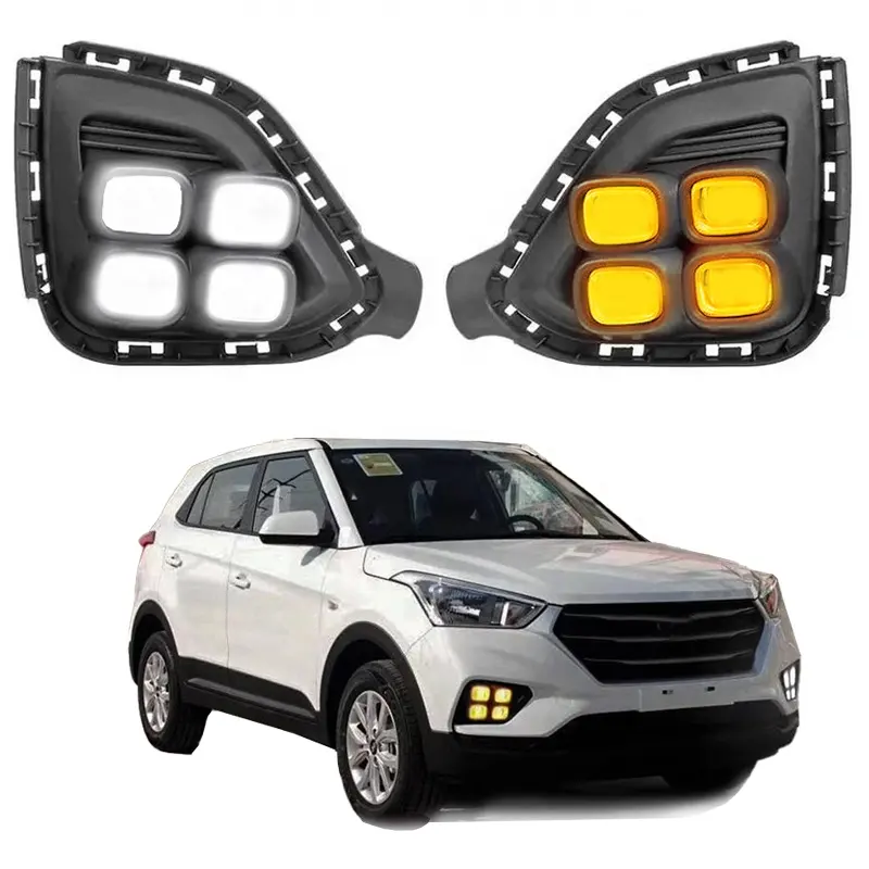 Feu LED DRL double couleur, phare antibrouillard, clignotant ambre, version sud-américain, pour Hyundai Creta IX25, nouveau