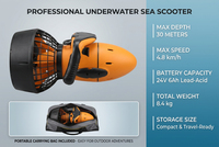 Scooter sous-marin puissant DELANHUWI conçu pour la plongée en apnée et la plongée sous-marine, avec une poignée confortable, idéal pour les aventures sous-marines
