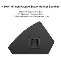 Enceinte de monitoring de scène passive 450W 15 pouces (système de monitoring 2 voies) Enceintes de monitoring de scène professionnelles pour extérieur