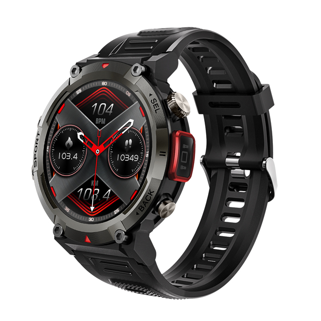 S100 Smart Watch with Flashlight Function Men's Wristwatch 1.45 Inch Screen Sport Outdoor Fitness Bracelet Smartwatch Waterproof