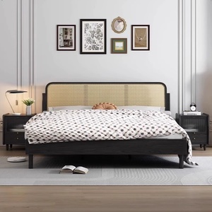 <span class=keywords><strong>Lit</strong></span> en bois massif de frêne nordique, style moderne simple et rétro, <span class=keywords><strong>lit</strong></span> double de 1,8 m, <span class=keywords><strong>lit</strong></span> de mariage pour chambre principale de 1,5 m avec rangement - Product Image 2