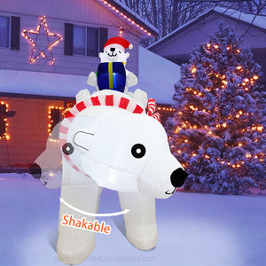 Ours polaire gonflable de Noël de 6,5 pieds (largeur) avec tête oscillante, décoration de jardin gonflable d'extérieur avec lumières LED pour jardin, pelouse et fête - Product Image 5
