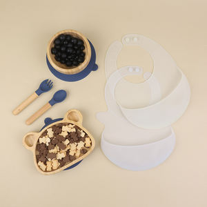 Articoli da tavola per bambini Logo personalizzato diviso per uso alimentare Bpa Free in Silicone per l'alimentazione di bambù <span class=keywords><strong>Set</strong></span> di piatti di Design per bambini - Product Image 6