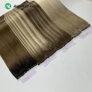 14" - 30" Genius Weft Extensions Hair Thin Invisible No Shedding No Tangle Virgin Chinese Straight Hair Weft