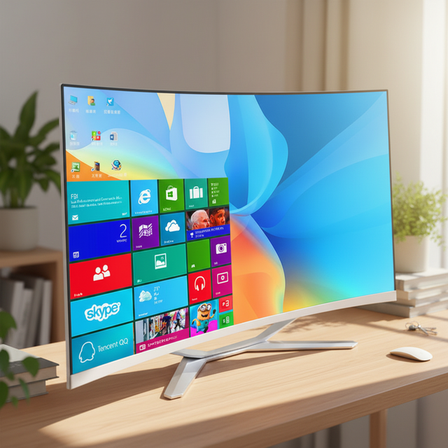 27-Inch Curved All-In-One PC Desktop LCD Display 8GB 16GB 32GB RAM 512 GB SSD Core I7 I5 Processor High-End All-In-One Computer