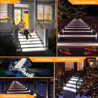 Lampes solaires LED pour marches, lumières d'extérieur en forme d'étoile, allumage automatique du crépuscule à l'aube, lampes solaires pour escaliers, terrasses et trottoirs