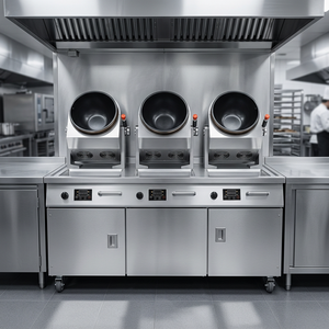 Equipo de Cocina Comercial Tipo Gabinete, Máquina de Cocina Automática de 3 Cabezas y 5000W*3, Robot de Cocina Inteligente Giratorio, 220V, 1 Año de Garantía - Product Image 2