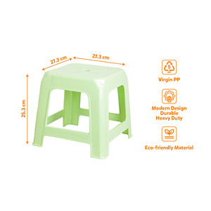 L 27.3 X W 27.3 X H 25.3 cm PP Plastic Modern Eco-Friendly Square <b>Stool</b> Stackable Lightweight Durable Adjustable Ottoman Home - Product Image 6