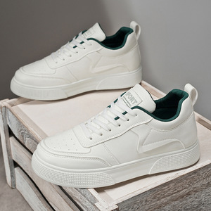 Nouvelles Chaussures de Marche Décontractées pour Hommes 2026, Style Coréen Polyvalent, Blanches, à Semelle Épaisse, avec Panneaux en Cuir, Tendance et Légères pour Étudiants - Product Image 6