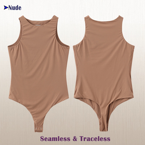 Col haut bout à bout femmes body contrôle du ventre Shapewear sans couture ouvert entrejambe t-back corps Shaper pour les femmes - Product Image 6