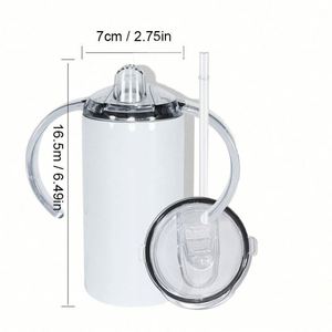 Gobelet isotherme double paroi en acier inoxydable blanc de 12 oz pour bébé, à sublimation, pour enfants, en provenance de notre entrepôt aux États-Unis - Product Image 2