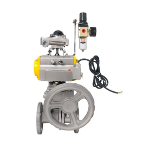 Vanne à bille pneumatique à bride à trois voies de type modulant 4-20 mA pour vapeur, vente de liquidation B2B COVNA - Product Image 2