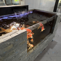 Réservoir de poissons de jardin en métal mobile Koi Fish Tank Système de filtre d'aquarium pour étang hors sol pour l'aménagement paysager Decking Beautiful Outdoor
