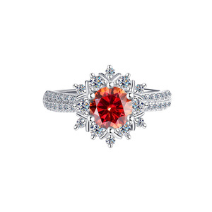 Lusso Moissanite matrimonio anelli di fidanzamento VVS 1Ct colore verde <span class=keywords><strong>grigio</strong></span> diamante rotondo S925 <span class=keywords><strong>argento</strong></span> Sterling per le donne matrimonio - Product Image 1