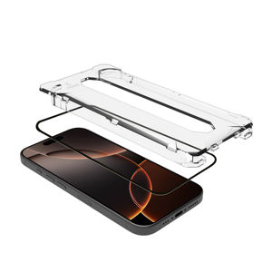 Pour iPhone 16 Verre trempé à <span class=keywords><strong>couverture</strong></span> complète avec protecteur d'écran 9H à applicateur facile - Product Image 1