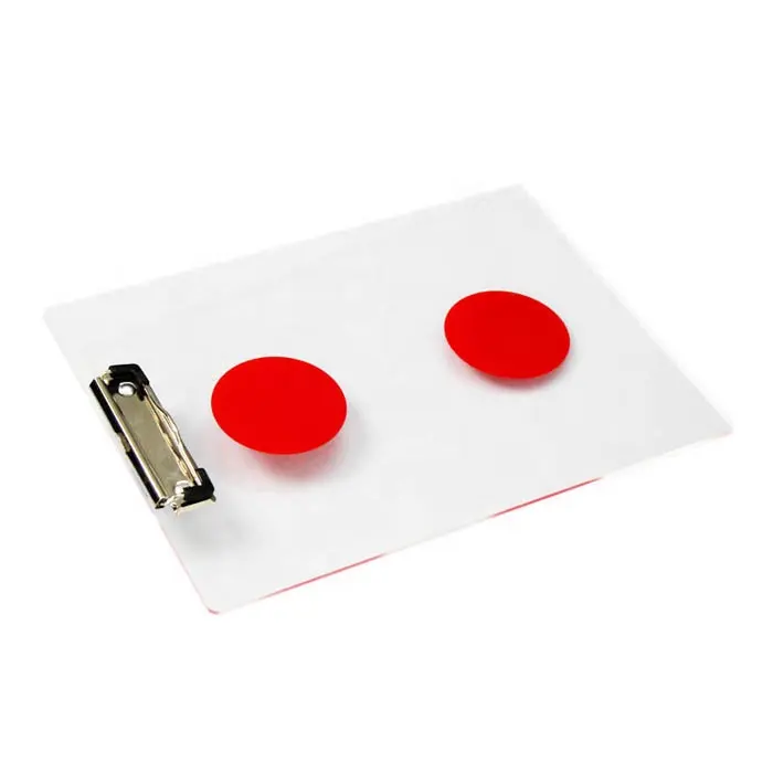 Limpar A4 Papel Plástico Acrílico Prancheta A4 Limpar Acrílicos Prancheta com Acabamento Metal Clipe Pastel Red Dot Impressão Design