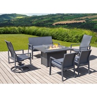 CT055 foyer rectangulaire d'extérieur en aluminium, table de foyer au gaz propane, table de foyer carré moderne