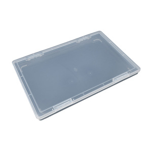 A4 Document Box PP Plastic Transparent Storage Organizer Rectangle Office File Container 30.5x22.3x2.2cm Covered - Product Image 4