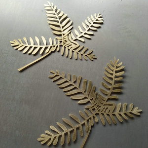 Brass <b>Leaf</b> <b>Wall</b> Decoration Gold Metal Art Home <b>Decor</b> Irregular Shape <b>Wall</b> Mount - Product Image 1